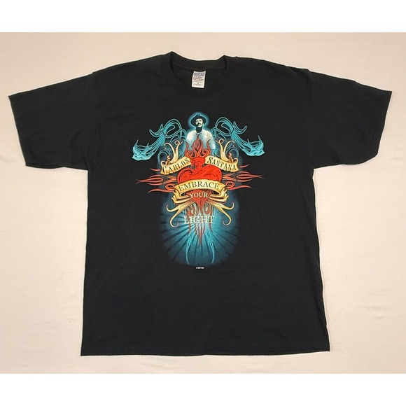 Gildan Other - Carlos‎ Santana Embrace Your Light Tour T Shirt Black Size XL 2005 Concert Music